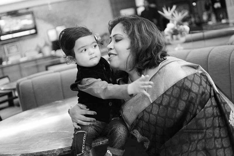 Moksh's 1st Birthday photo with his mom