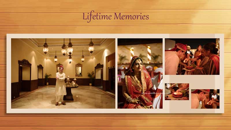 Lifetime Memories of candid wedding photography and creative design layout for photo book album