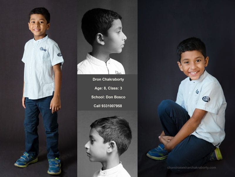 Kids indoor studio photoshoot, Comp card for Acting or Modeling Portfolio